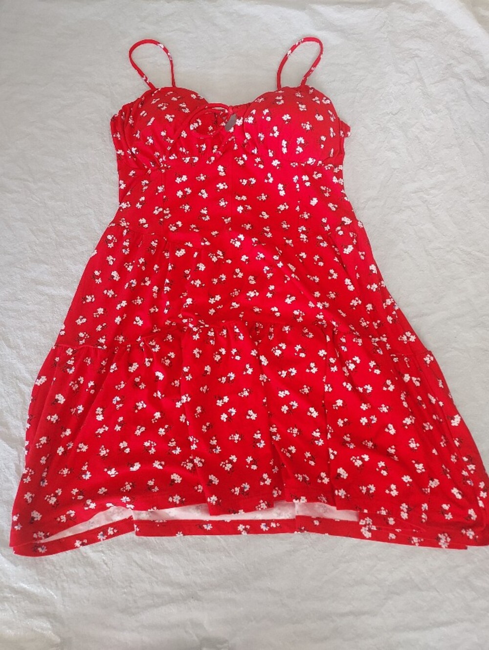 No Boundaries Red Floral Tiered Sundress